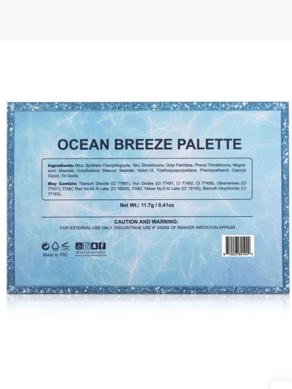 Lurella Ocean Breeze Eyeshadow Pallete Blue Shades